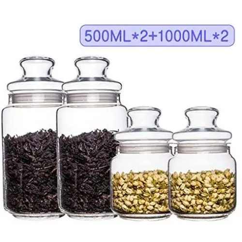Bouteilles en verre étanches, contenants de cuisine anti-humidité, stockage de café, thé, céréales/avoine Bouteilles en verre étanches, contenants de cuisine anti-humidité, stockage de café, thé, céréales/avoine