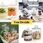 Anchor Hocking Heritage Hill Glass Jar Set with Lids | Clear Storage Container Canisters for Cookie, Candy, Dry Food or Pasty | 2, 1 and Half Gallon Collection