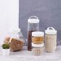 Kitchen Transparent Food Storage Container Sealing Pot Cereal Grain Bean Rice Sealed Plastic Milk Powder Jar,500Ml