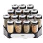 Spice Rack, Kitchen Food Grade Glass Seasoning Box Storage Large Capacity Kitchen Supplies Seasoning Jar Set Kitchen Storage Rack (Color : Silver, Size : One size)