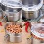 Eforlike 1 Pcs Stainless Steel Airtight Canister Set, Food Storage Container for Kitchen Counter, Sugar, Coffee, Canister with Clear Acrylic Lid Locking Clamp