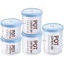 Plastic Storage Jars Airtight With Non-Slip Top Cover,Stackable Food Storage Containers With Scale,Cereal Storage Containers Set,Multifunction,Good Sealing,Blue-700MLx2+900MLx2+1200ML