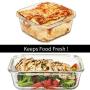 Razab 24 Pc Glass Food Storage Containers Airtight Lids Microwave/Oven/Freezer & Dishwasher Safe - Steam Release Valve BPA/ PVC-Free -Small & Large Reusable Round, Square & Rectangle Bento Containers