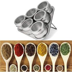 Stainless Steel Magnetic Spice Storage Jar Tins Container With Rack Holder Kitchen Condiment Holder Houseware Accessories,1Pc