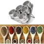 Stainless Steel Magnetic Spice Storage Jar Tins Container With Rack Holder Kitchen Condiment Holder Houseware Accessories,1Pc