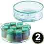 mDesign Plastic Spinning Lazy Susan Turntable Storage Organizer for Kids, Baby/Toddler - Place in Kitchen Cabinet, Pantry, Refrigerator, Countertop - BPA Free & Food Safe - 9" Round, 2 Pack - Sea Blue