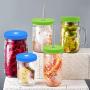 Xigeapg 8Pcs Wide Mouth Mason Jar Lids with Straw Hole for Ball & Kerr Mason Jar, Great for Drinking & Food Storage