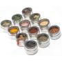 vivaBKK Magnetic Stainless Steel Spice Pot Herb Seasoning Jar Storage Kitchen Transparent Lid Tins Set of 12 pcs