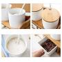 LQQGXLCondiment bottle, jar condiment storage box Spice jar ceramic sugar jar condiment jar seasoning box set with lid food storage container