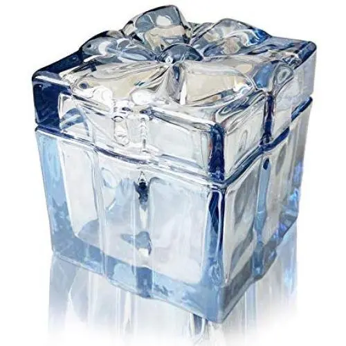 Glasen Süßigkeitenbehälter mit Deckel, Dekoration, Süßigkeitenbehälter, Kristall, Trockenfrüchte, Schmuck, Snack-Lebensmittelflasche, für Heim- und Küchenaufbewahrung, Blau