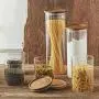 Essos Glass Jars with Wood Lids Set of (2) 32oz Airtight and Stackable Storage Containers for the Kitchen or Pantry Canister holds Food Cookies Coffee Pasta