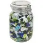 Home Basics GC45326 Proo 50 oz Canister mit Marmorbedrucktem Keramikdeckel (Gold) Luftdichter, Undurchlässiger, Weite-Mund Französischer Glasbehälter mit Runder, Medium, Klar