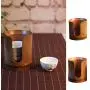 Natural Bamboo Tea Cup Holder Kitchen Storage Canister Tea Ceremony Supplies - Brown, S