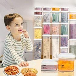 SAQIMA Kitchen Food Storage Plastic Container with Lids Sealing Pot Milk Powder Jar New (C)