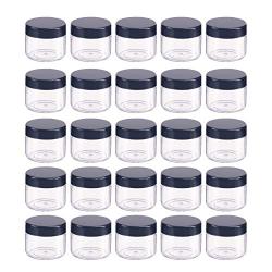 Aenoyo 50PCS Plastic Cosmetic Sample Empty Container, Tiny Makeup Sample Container, Cosmetic Jars, Makeup Plastic Jars for Travel, Sample, Small Crafts Storage (20g, Black)