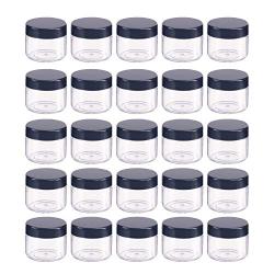 Aenoyo 50PCS Plastic Cosmetic Sample Empty Container, Tiny Makeup Sample Container, Cosmetic Jars, Makeup Plastic Jars for Travel, Sample, Small Crafts Storage (20g, Black)