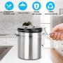 DEBON Airtight Coffee Canister, Stainless Steel Container for the Kitchen, Coffee Ground Vault Jar With One Way Co2 Valve And Scoop, Tea Coffee Sugar storage, Extra Coffee Spoon, 16 oz