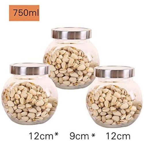Glass Storage jar Lids, Versatile Mason Sealed jar Transparent Storage Containers Herbs Pot for Kitchens Home-B