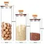 Storage Glass Jar for Food Storage with Airtight Wood Lids,Kitchen Canister,coffee jar,Spaghetti Pasta Jar,Flour Cereal Sugar Container,BPA Free (39floz)