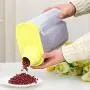 Einkaufstank Poniu 2,5 L, Getreidespeicher, Reisbehälter, Kunststoff, mit Farbfilter und Messbecher, Küchen-Aufbewahrungsboxen (gelb)
