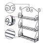 Coortical 3-Tier Spice Rack Spice Jars Bottle Holder Storage Organizer Shelf for Kitchen Scroll Wall Mounted, Pantry, Cabinet, Counter top Free Standing Rack- Black