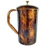 Rastogi Handicrafts screen printed pure copper water jug pitcher 1500 ml (Mix design)