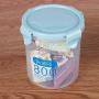 Food Storage Containers, Clear Plastic Containers with Lids for Kitchen Storage Box Sealing Preservation Bottle Jar Food Organizer (Blue, M)