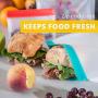 Keeper Reusable Snack Bags (Set of 5) - Reusable Sandwich Bags For Kids. Premium Reusable Lunch Bags For Women. Reusable Ziplock Food Storage Bag Keeps Food Fresh. Lunch Baggies are Freezer Safe