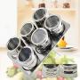 Seasoning Pot, Maserfaliw 6Pcs Portable Pepper Stainless Steel Spice Jars Magnetic Seasoning Pot Container, Recyclable, Suitable For Holiday Gifts In The Outing and Indoors.