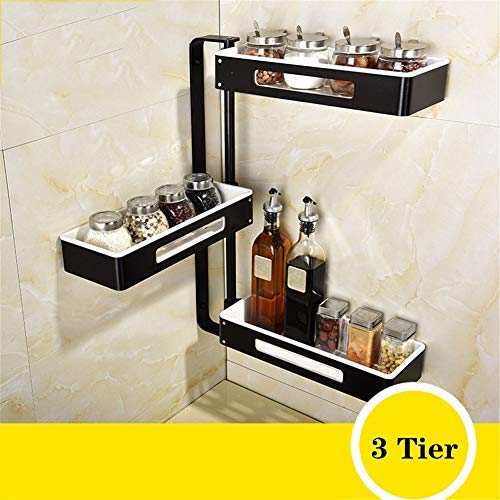 Spice Rack Organizer for Kitchen, Door Mount, Wall Mounted - Set of 3 Tiered Hanging Shelf for Spice Jars - Storage in Cupboard, Kitchen or Pantry,B