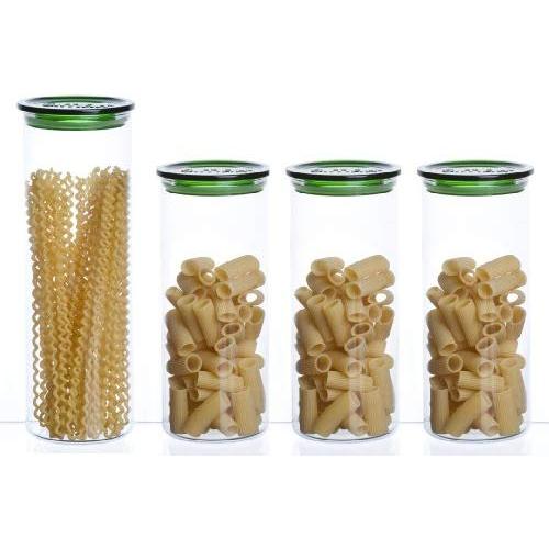 Bohemia Cristal Storage Container Glass 4-Piece Set Green