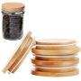 6 Pack Wooden Mason Jar Lids, Reusable Bamboo Mason Canning Lids Compatible with Wide Mouth Mason Jar Canning Jar