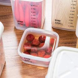 HENWERD Food Storage Containers Kitchen Plastic Transparent Sealed Containers with Lids Keep Fresh Jar (A,240ml,8.5x8.5x5.5cm)