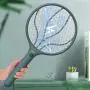 Aufladbarer Fliegenfänger Schläger Handheld mit Zeitschalter, LED-Licht, USB-Aufladung, für Moskitos, Fliegen, Indoor/Outdoor (Grün)