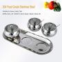 SAYEEC Stainless Steel Condiment Jars with Lids Spoon Seasoning Containers Spice Jar Salt Pepper Sugar Storage Organizers