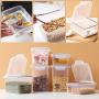 Taimot Plastic Food Storage Box with Lids, Square Kitchen Storage Jar Five Grains Miscellaneous Grains Crisper Dried Fruit Milk Powder Sealed Can With scale
