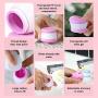 Prikola Small Travel Containers Leakproof Travel Jars for Creams TSA Approved Travel Accessories Silicone Containers with Hard Sealed Lids for Face Hand Body Cream 20ML (3 Pack)
