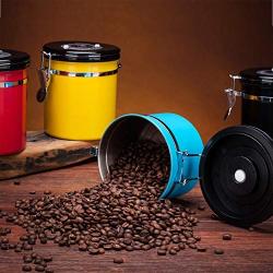 LAN BACK Coffee Canister,Coffee Container Airtight Stainless Steel Storage Canister with 800 ML,Yellow