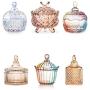 HOUSIYU Candy Cans Plated Colorful Glass Biscuit Jars Dried Fruit Snacks Snacks Storage Jars Decoration Wedding Candy Self-Service Cans Food Cans, Big yurt Amber,19x15x5.6cm