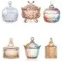 HOUSIYU Candy Cans Plated Colorful Glass Biscuit Jars Dried Fruit Snacks Snacks Storage Jars Decoration Wedding Candy Self-Service Cans Food Cans, Big yurt Amber,19x15x5.6cm