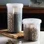 KyStudio Rice Beans Stoarge Jar With Seal Cover 4 Lattices Refrigerator Food Preservation Container Plastic Kitchen Storage Box