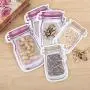 Zip Food Storage Bags, Reusable Food Storage Snack Sandwich Bags, Mason Jar Shape, Leakproof Food Saver Bags for Travel Camping - 7 pcs Zip Food Storage Bags, Reusable Food Storage Snack Sandwich Bags, Mason Jar Shape, Leakproof Food Saver Bags for Travel Camping - 7 pcs