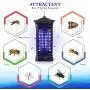 Mücken Bug Zapper Fliegengreifer mit Lockwirkung – 1.500 qm Abdeckung – Sicher, leise und problemlose elektronische Bedienung – Hängbar für drinnen und draußen – Für Patio, BBQ, Camping, Zuhause, Küche und Büro