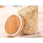 Lawei 4 Pack Glass Storage Jars with Sealed Bamboo Lids - 18.6 FL OZ Clear Glass Bulk Food Storage Canister for Serving Tea, Coffee, Spice, Candy, Cookie Lawei 4 Pack Glass Storage Jars with Sealed Bamboo Lids - 18.6 FL OZ Clear Glass Bulk Food Storage Canister for Serving Tea, Coffee, Spice, Candy, Cookie