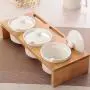 Kitchen seasoning box/Ceramic Condiment Storage Container with Pallet Salt jar Three-Piece Set