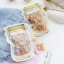 WXLAA 3 Pcs Zipper Bags Frosted Transparent Plastic Sealing Bag Reusable Food Snack Saver Storage Bag For Travel Yellow S