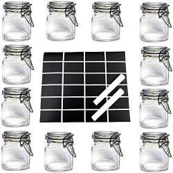 TNKML Mini Glass Clip Top Spice Storage Preserving Jars Jam Container Food Canisters Herbs Pot (Clear)