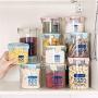 Food Storage Box Kitchen Storage Box Sealing Food Preservation Plastic Pot Container storage,M,Pink