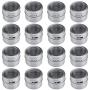 Bekith 16 Pack Stainless Steel Magnetic Multi-Purpose Spice Storage Tins, Clear Top Lid with Sift or Pour, Magnetic on Refrigerator and Grill