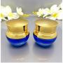 1PCS 30ML1oz Blue Empty Upscale Glass Bottle Jar Container With Gold Lid Inner Pad Cosmetic Makeup Eye Shadow Jar Emulsion Face Cream Travel bottle Container